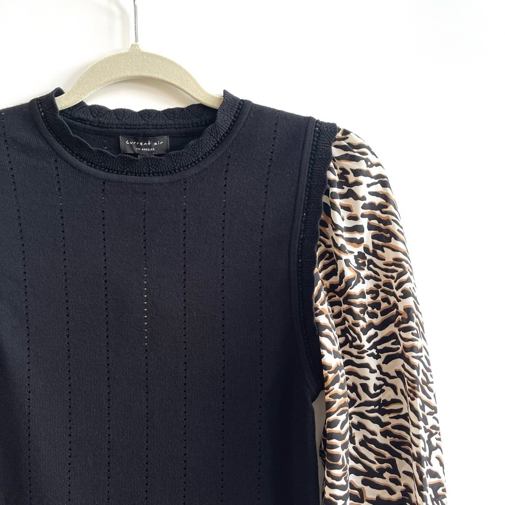 Anthropologie Current Air Susanne Pullover mixed media sweater NWT - Picture 2 of 9